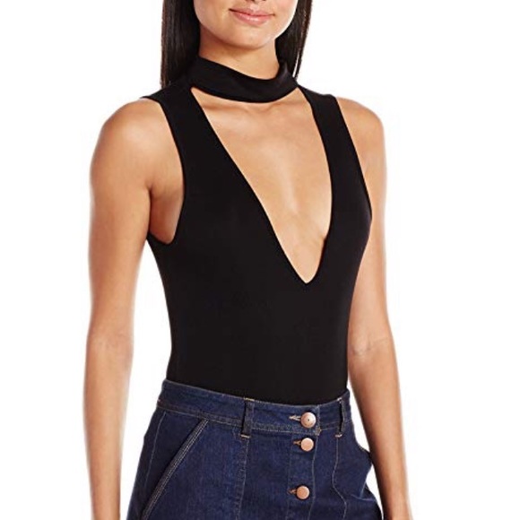 NWT Black Choker Neck Bodysuit - Picture 2 of 3